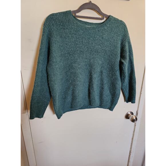Marine Layer Sweater Green Wool Blend Crew Neck Knit Pullover Small **FLAW** - Picture 1 of 9